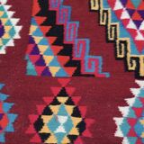 Double-sided Berber kilim rug hand-woven in natural wool