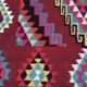 Double-sided Berber kilim rug hand-woven in natural wool
