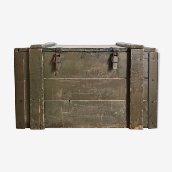 Old green military crate or trunk