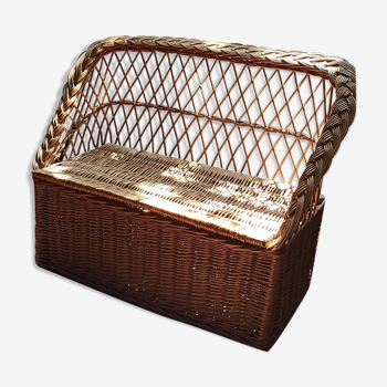 Vintage wicker chest bench
