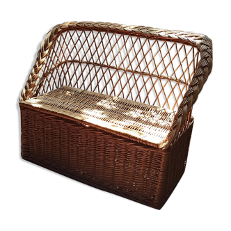 Vintage wicker chest bench