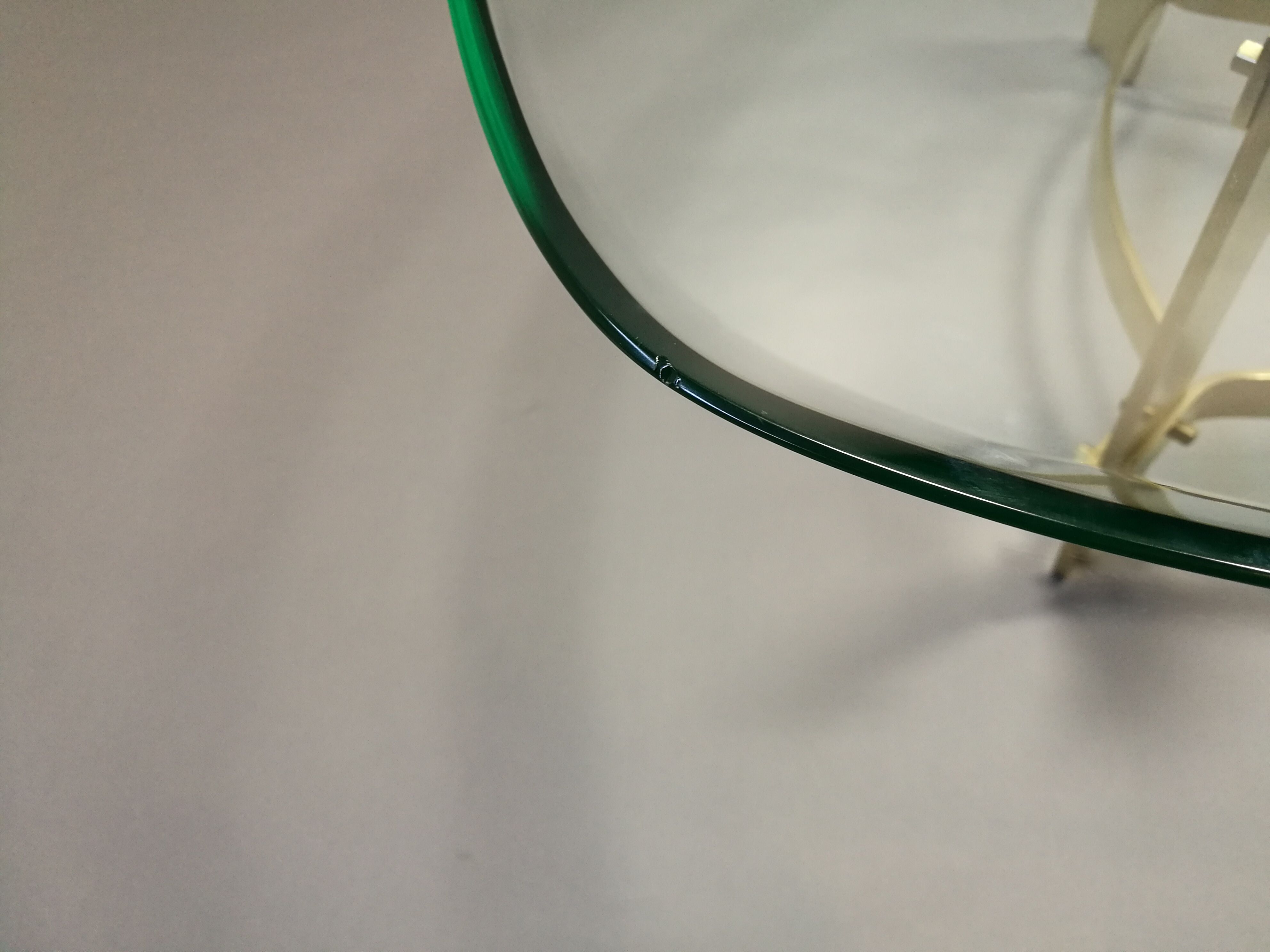 Coffee table  70s form free brass and glass