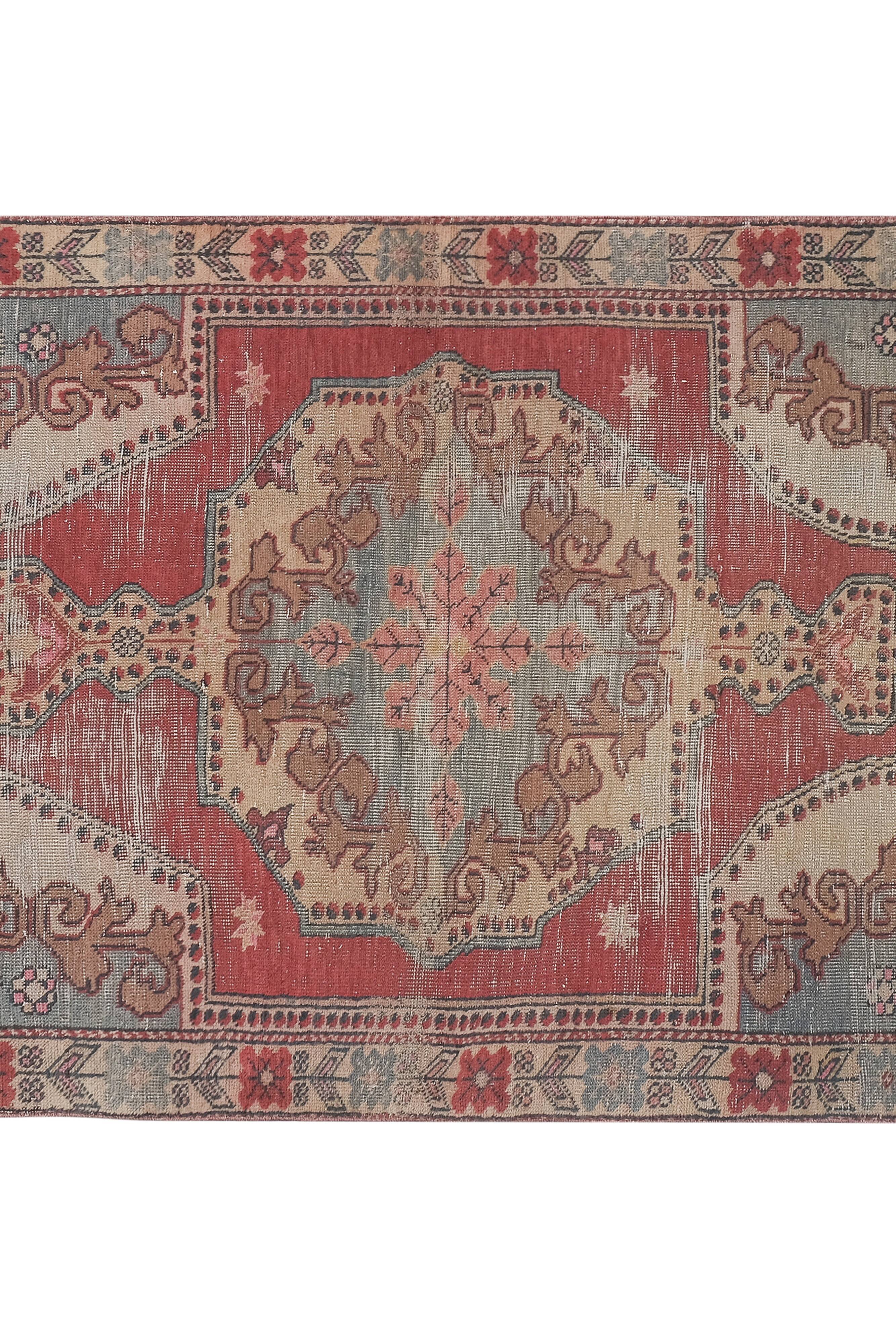 Vintage Turkish rug from Oushak, hand-woven 140x233 cm