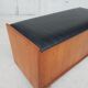 Vtg Mid Century Teak Blanket Ottoman Storage Chest Trunk Window Box Seat Bench