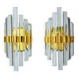 Pair of Venini Murano glass wall lights Italy 1970