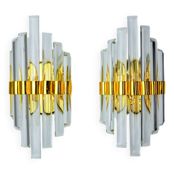 Paire d'appliques Venini verre de Murano Italie 1970