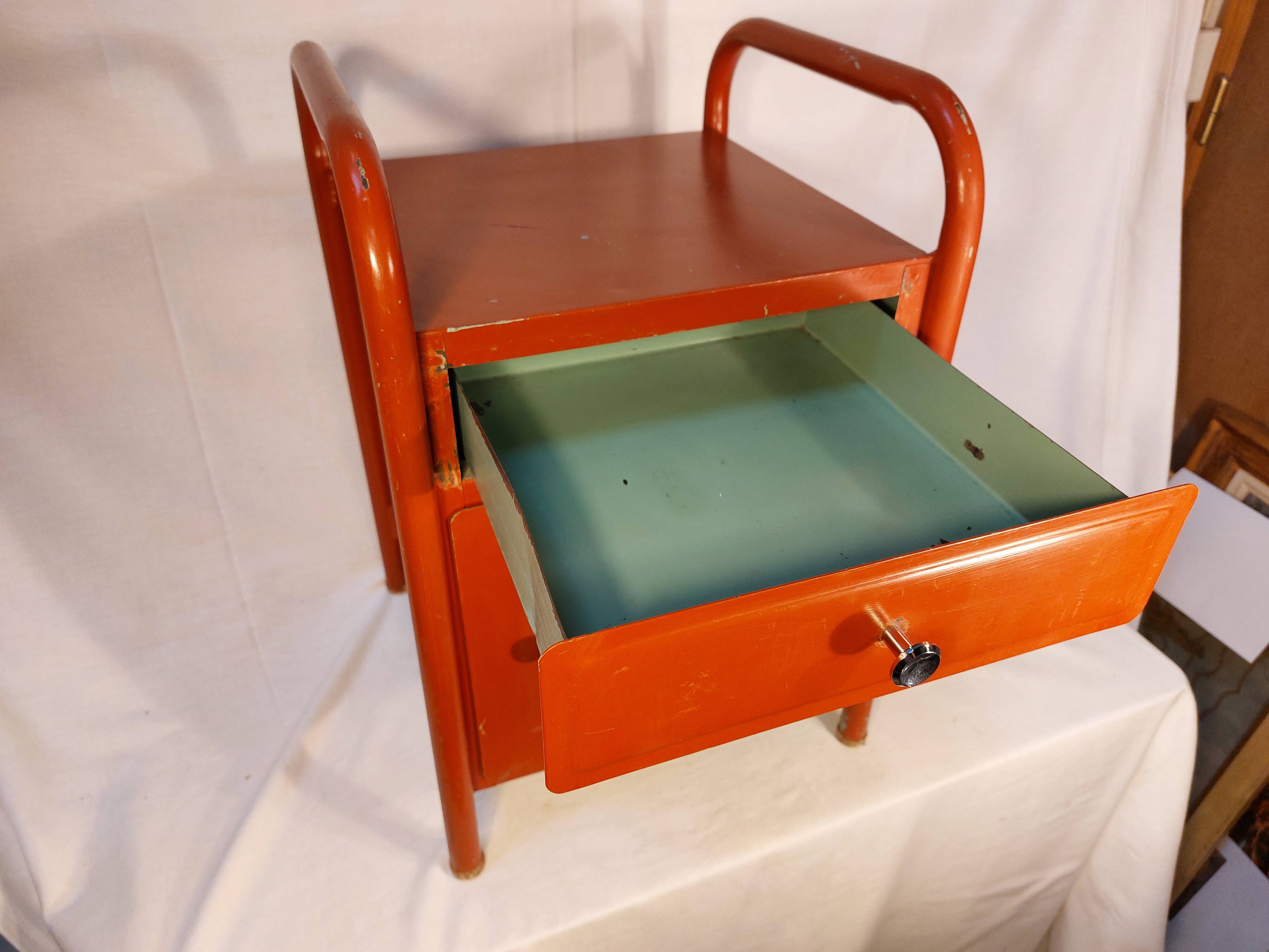 Vintage metal boarding school or hospital bedside