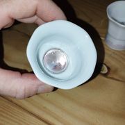 Pair of antique glass egg cups – Floral & insect decoration – Po