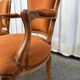 Pair of Louis XV style armchairs in ochre velvet