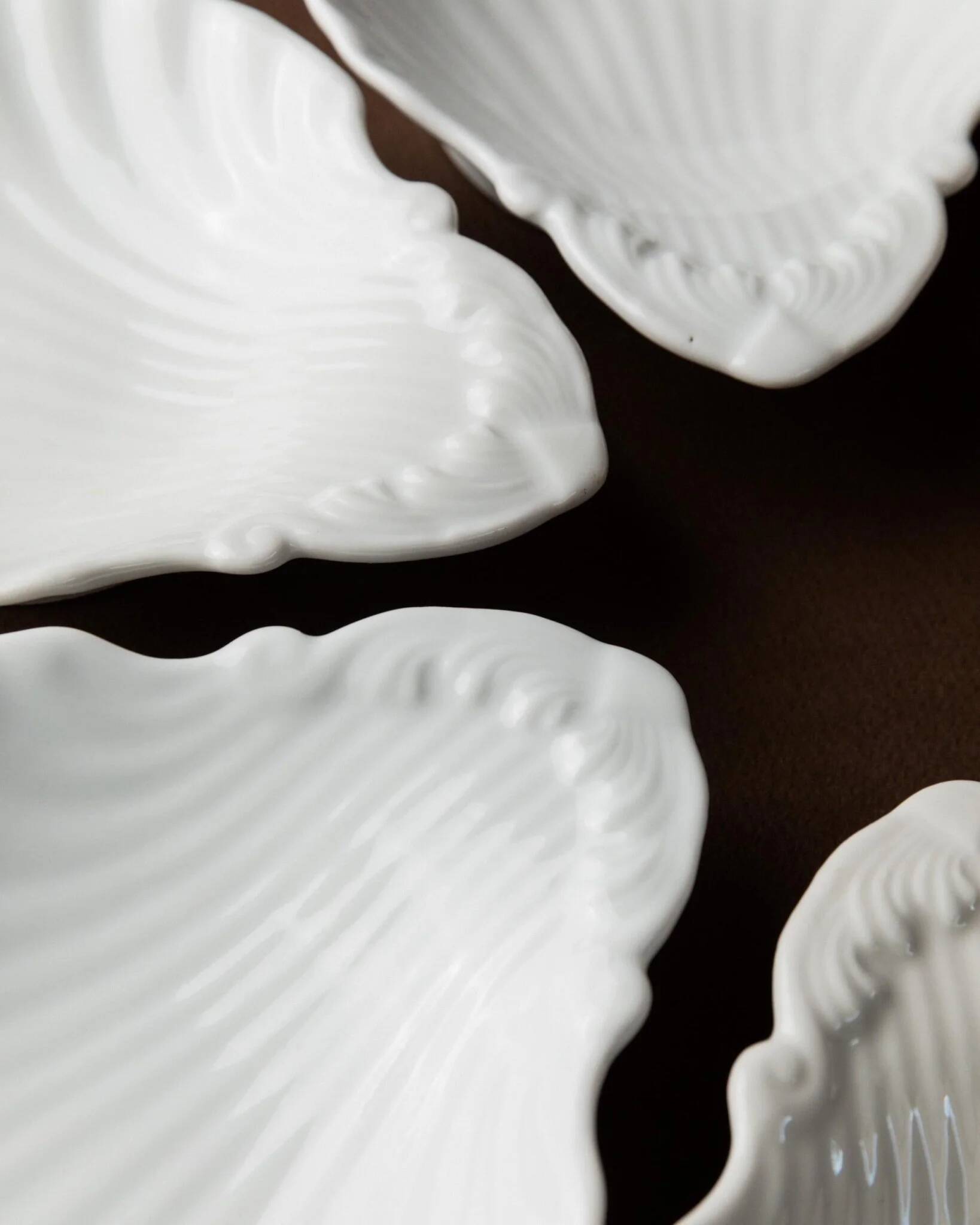 6 vintage ceramic bowls in the shape of a shell - Del Vivo Firenze Italy 1970s