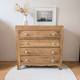 Art Deco chest of drawers in oak and porcelain