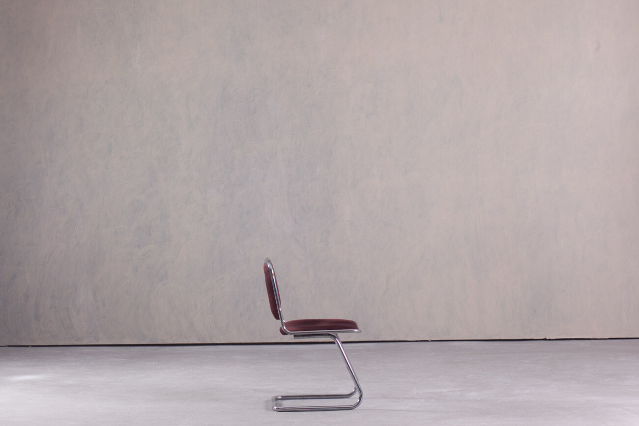 Vintage tubular steel dining chair, Italy, 1970’s
