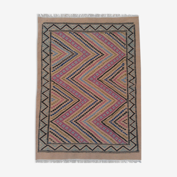 Berber carpet multicoloured wool 100 x 70 cm