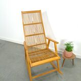 Fauteuil à bascule en rotin Design Hellerau