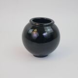 Black ceramic ball vase from Biot