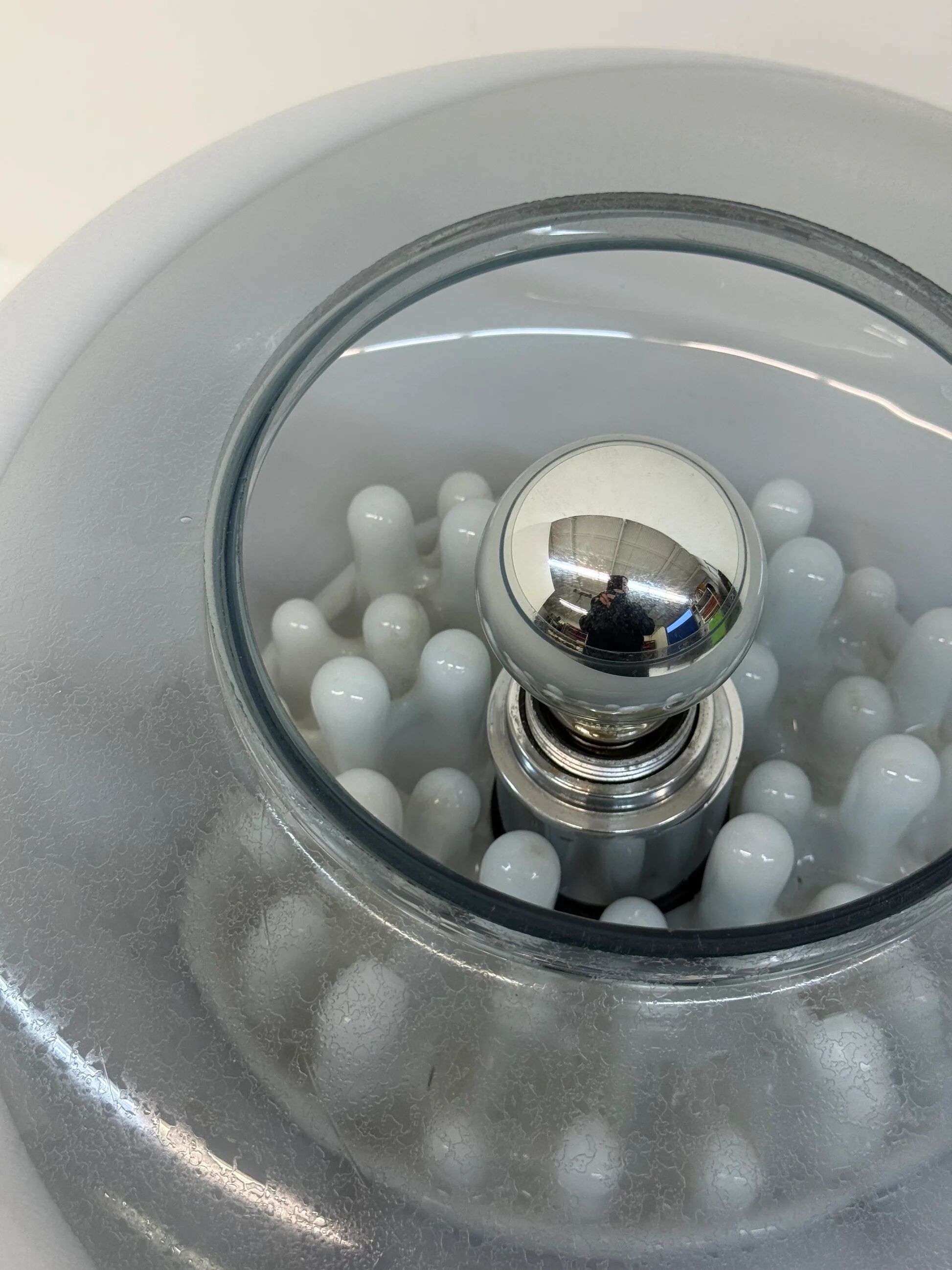 Italian spherical space age Murano glass lamp