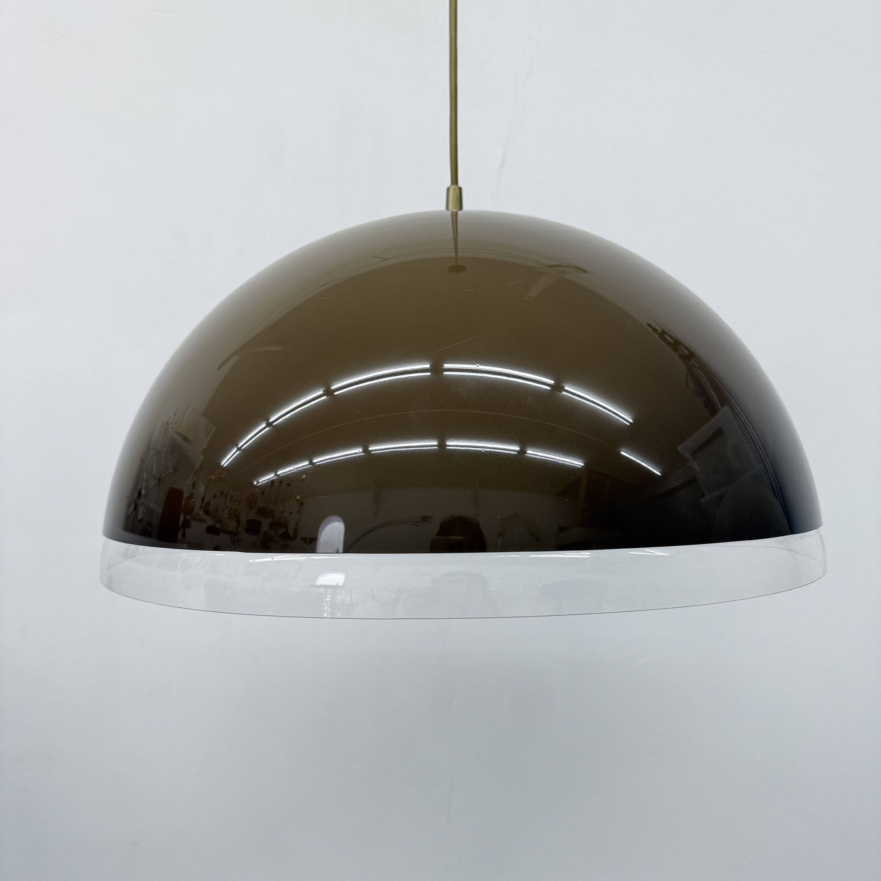 Mushroom hanging lamp brown , 1970s