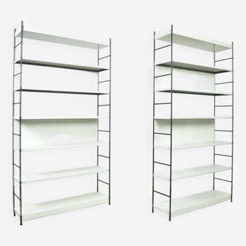Industrial metal roomdivider / bookcases / bookshelves, 1960s Netherlands