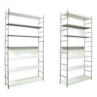 Industrial metal roomdivider / bookcases / bookshelves, 1960s Netherlands