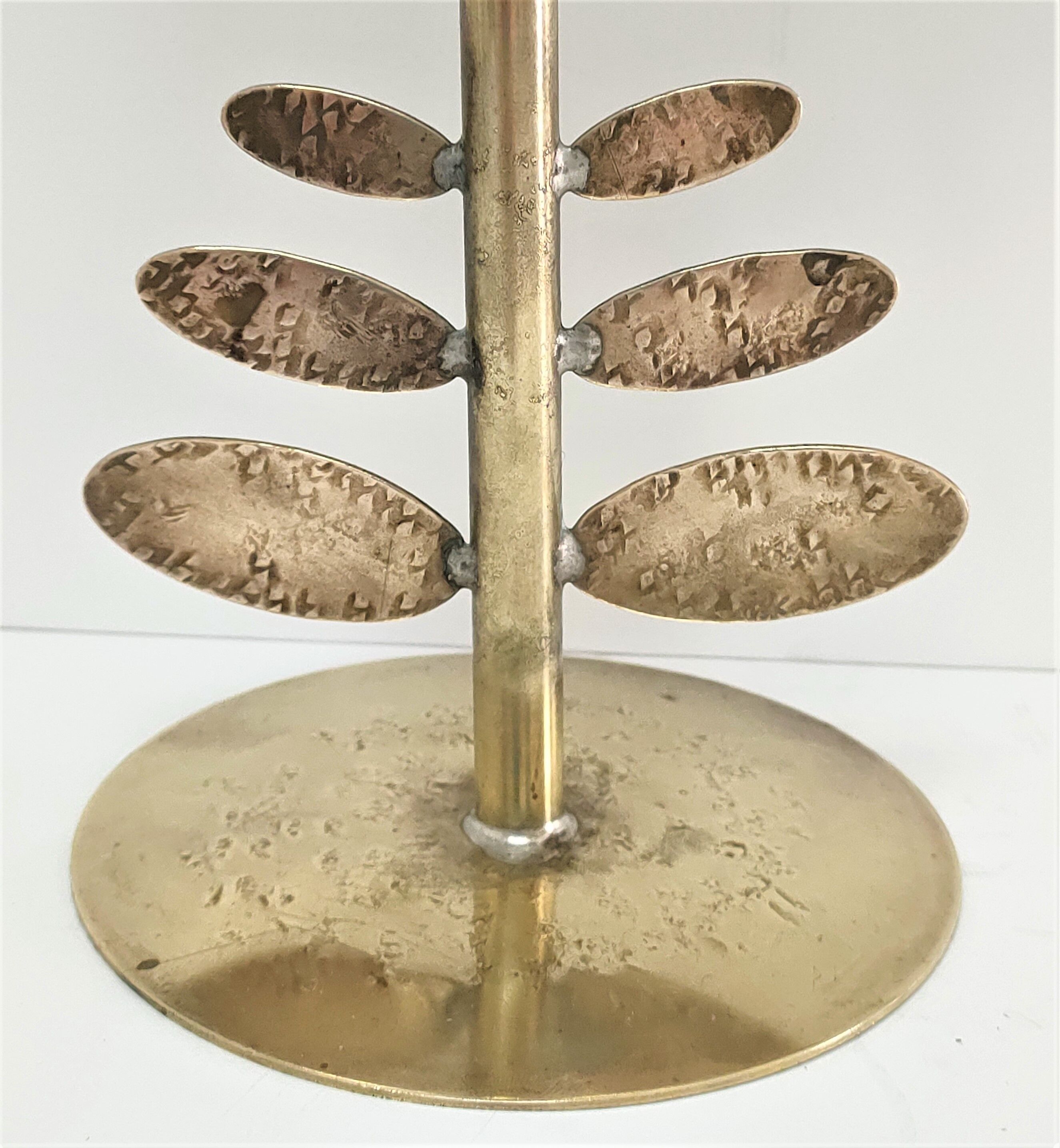 Copper and brass flower mirror by Vinay 60s