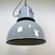Industrial italien grey enamel lamp from Cariboni, 1970s