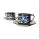 Paire de tasses en gré décor bleu