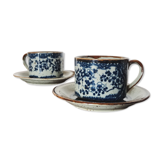 Pair of cups in blue décor