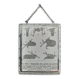 Antique illustration "Hook" inserted under a mirror. Cabinet of Curiosities.