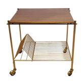 Vintage service range vinyls in teak France 1960