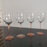 Luminarc pink feet wine glasses