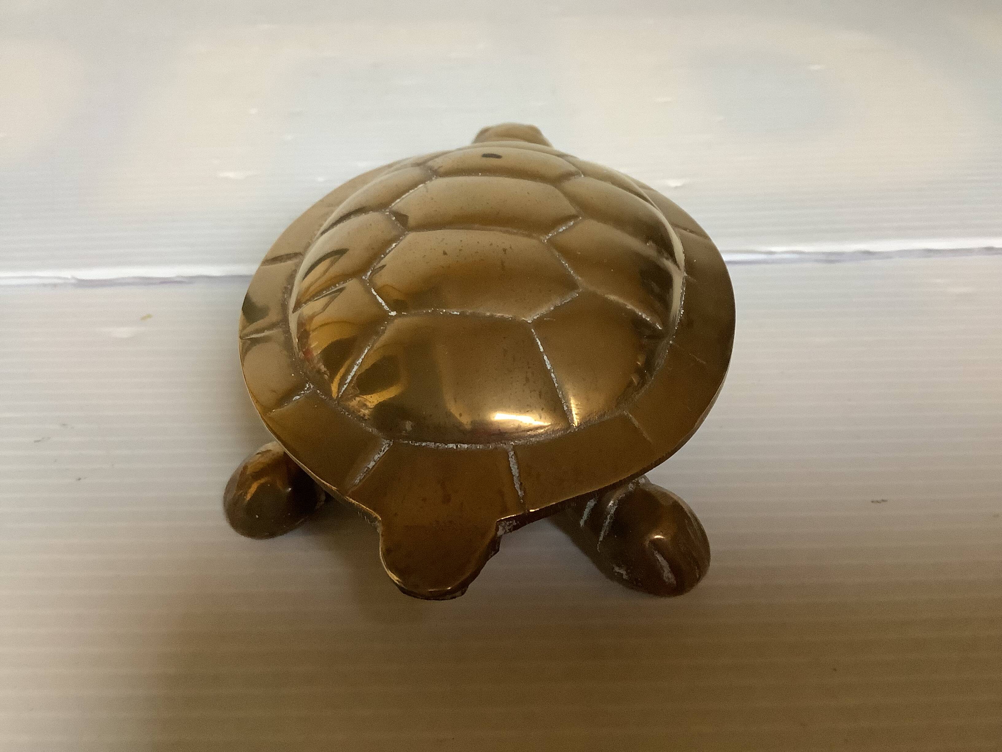 Brass turtle trinket dish