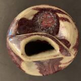 Vase soliflore français Lucette Pillet en grès rouge sang de boeuf, 1980