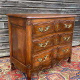 Commode de style Louis XV en bois naturel XIX eme siècle