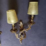 Paire applique signe en bronze dore xix eme rocaille louis xiv xvi