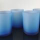 Ensemble service vintage bleu givré mat – 4 verres et 1 pichet