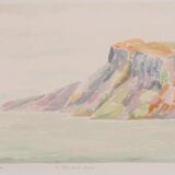 Camille combe: the mountain of bear island, original signed monotype