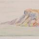 Camille combe: the mountain of bear island, original signed monotype