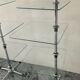 Duo de tables d’appoint vintage en verre et métal chromé