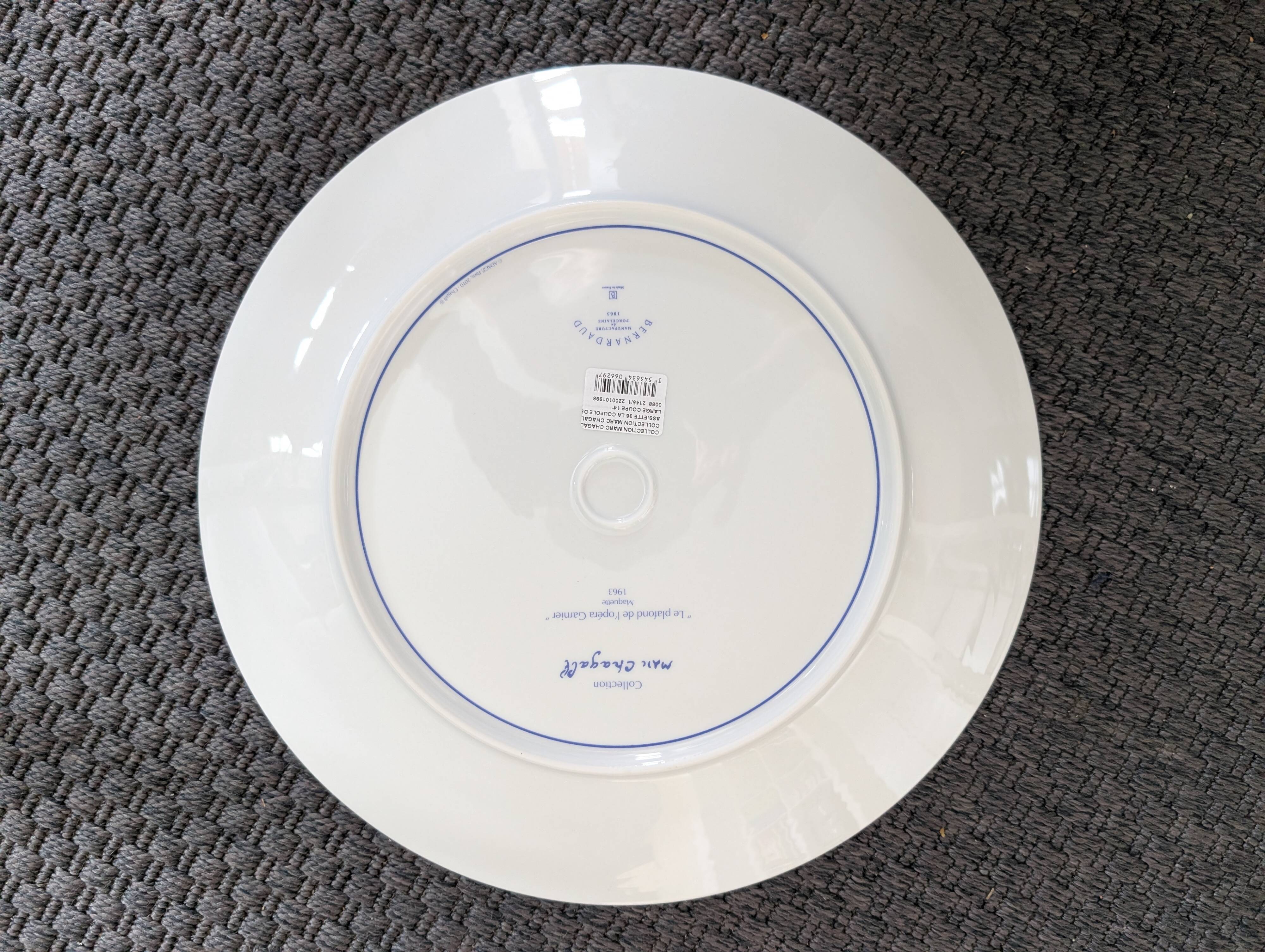 Bernardaud Marc Chagall Opéra Garnier Limoges Porcelain Coupe Plate, 36 cm
