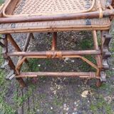Vintage rattan chaise longue