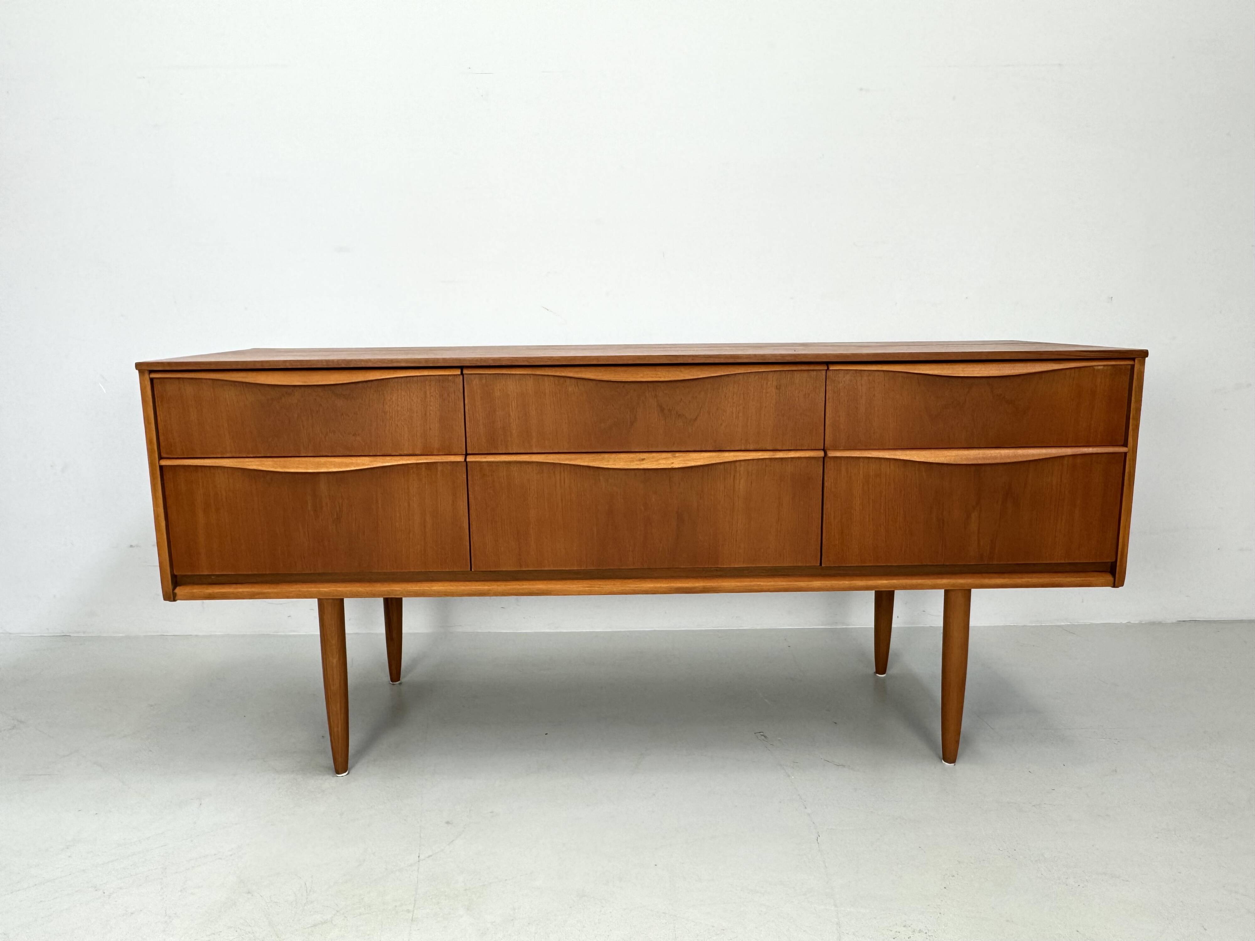 Vintage sideboard with 6 drawers by Austinsuite, designed by Frank Guille