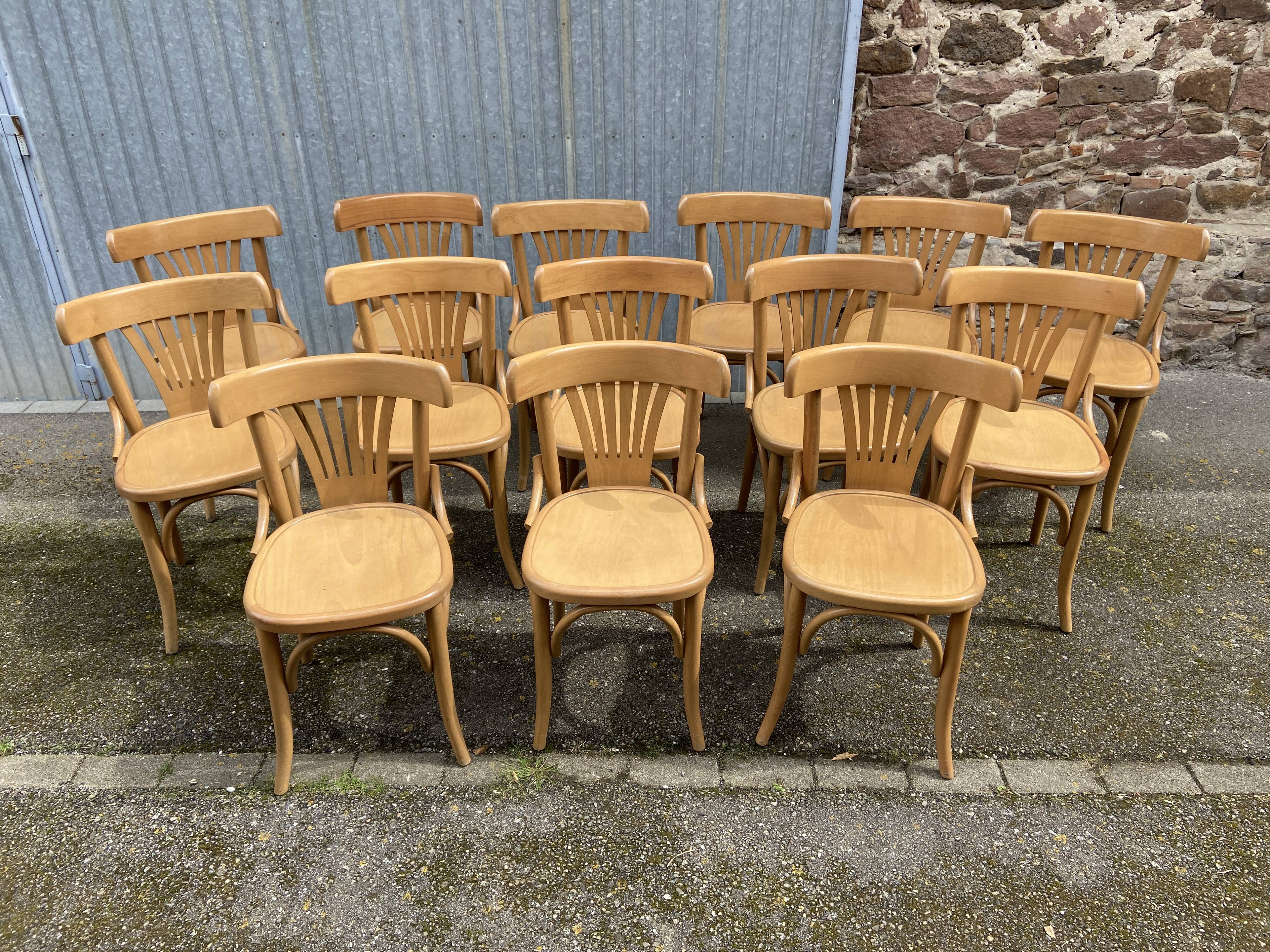 Viennese chairs Bent wood Restaurant Paris bistro Fischel 1980