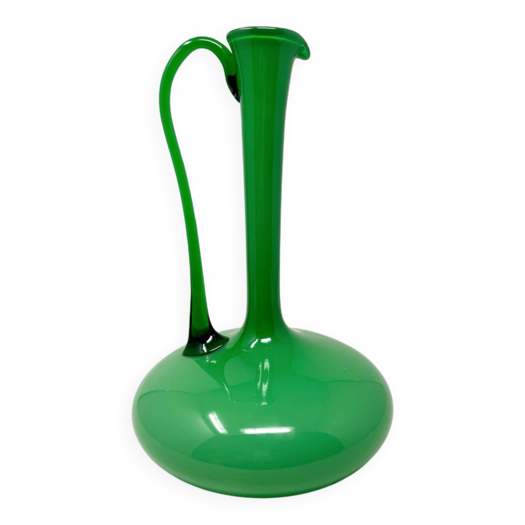 Vase carafe en opaline Empoli vert