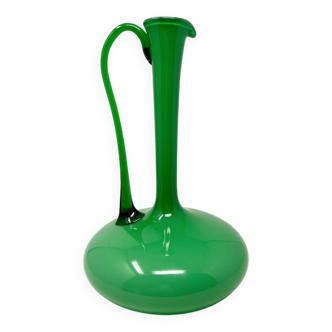 Empoli green opaline carafe vase