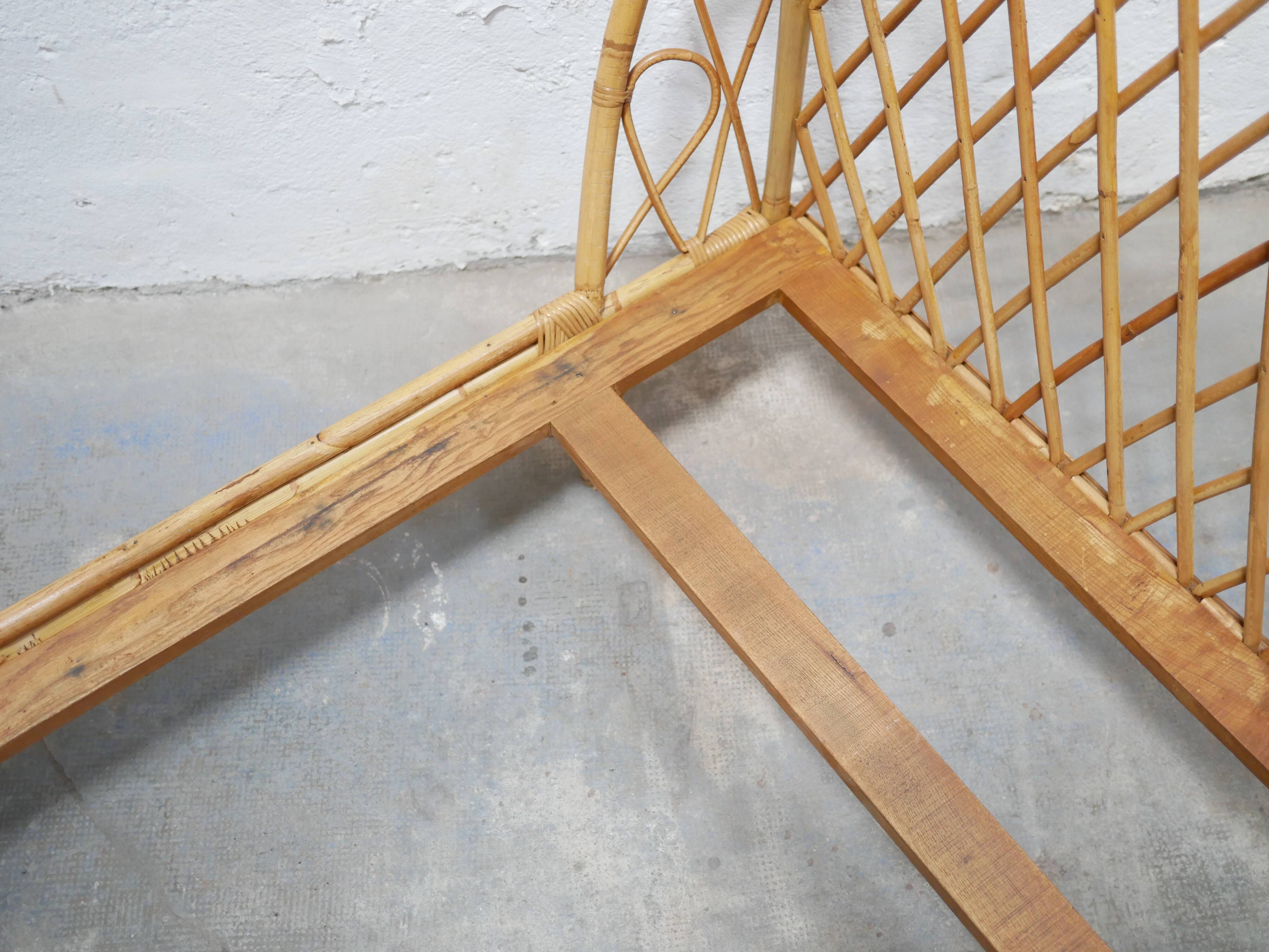 Vintage rattan basket bed 90cm x 190cm