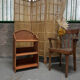 Etagère en rotin cordé pliable vintage