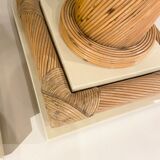 pair of columns in rattan and laque