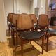 6 Danish chairs in teak, caning and leather, model FD 187 by Arne Vodder.