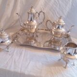 Service a cafe/the 5 pieces met.argente quadripode styl louis xv