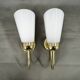 Pair of Brass Opaline Wall Lights by Kamenický Šenov, 1970s